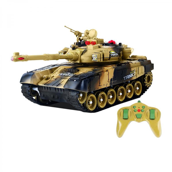 13\" RC Militär Tankbil Fjärrkontroll Tank Leksak Present Till Flickor Pojkar Brun