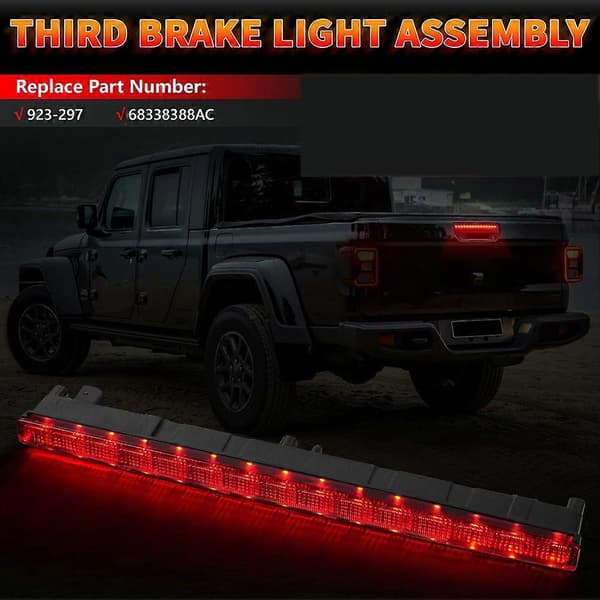 923-297, 68338388AC Center High Mount Stop Light Tredje 3. Bremselys Samling til Jeep Gladiator 2020 2021 2022