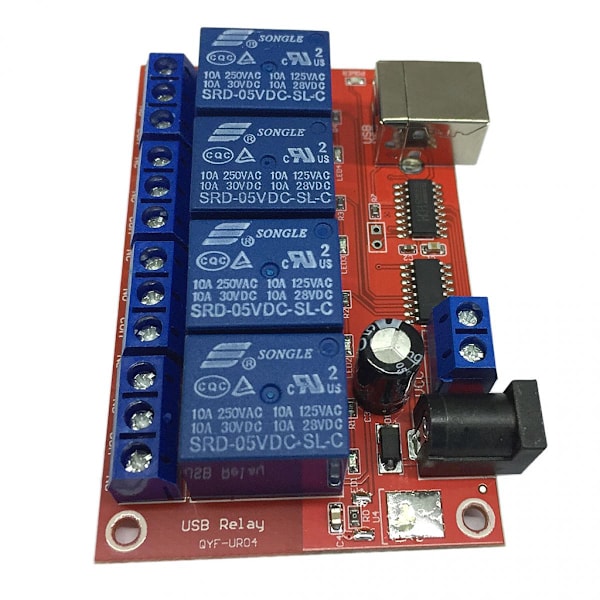 Drivrutinslös HID 4-kanals USB Relämodul USB Relä för 5V MCU-styrning