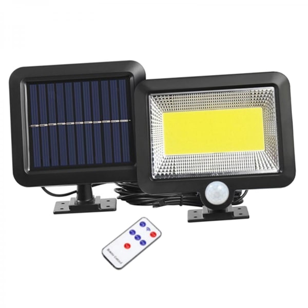 100 COB Utomhus PIR Rörelsesensor Solar LED Dörr Vägglampor med Fjärrkontroll