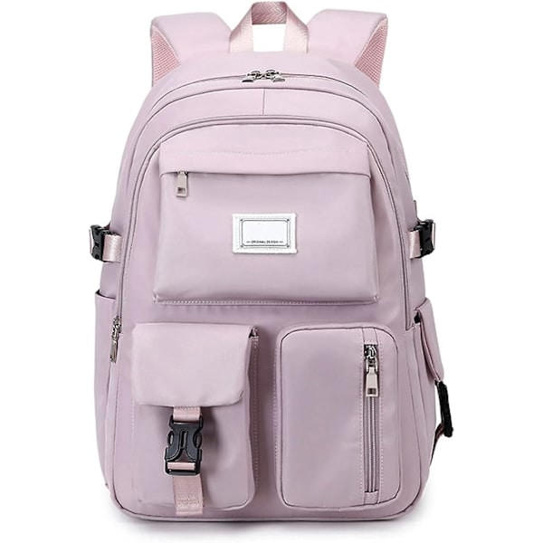 [RM]Large multi-compartment backpack, waterproof school backpack - Purple Purple