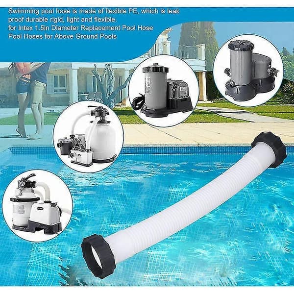 Ersättningsslang för Intex poolpump 1,5\" diameter Ersättningsslang för ovanjordspooler Vit 0,4m
