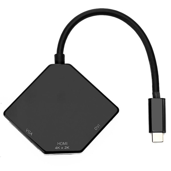 Multi Port Adapter, Kabelansluten Usb-c Typ C 3.1 (Thunderbolt Compatible) Till HDMI Dvi Vga 4 K Kabeladapter Converter För Ny Macbook Pro