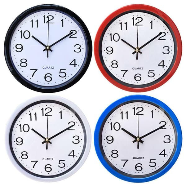 [RM]Round Wall Clock Bedroom Kitchen Clocks Quartz Silent Movement Home Decoration Red