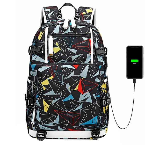 [RM][LCS] Afslappet college-rygsæk med USB-port