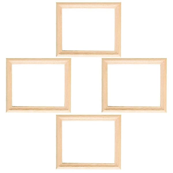 Mini Photo Frames Mini Wooden Frames Small Wooden Frames Home Decor Light Yellow 7.6x6.6x0.5 cm Photo Holder 4 Pcs