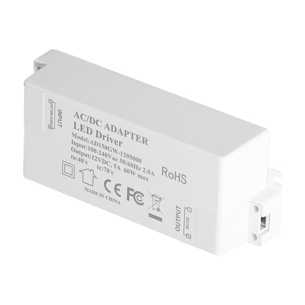 60W LED-drivertransformator AC100-240V til DC12V 5A strømforsyning til gør-det-selv-lamper