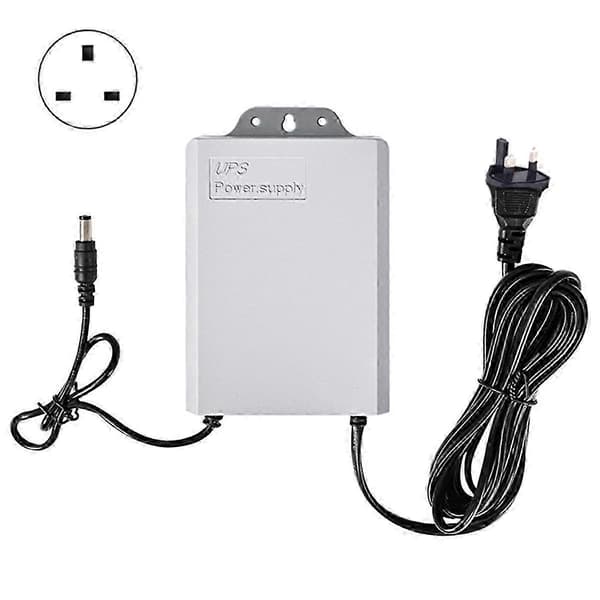 12V-2A UPS strømforsyning til WiFi-router, modem, sikkerhedskamera til strømafbrydelser White UK Plug
