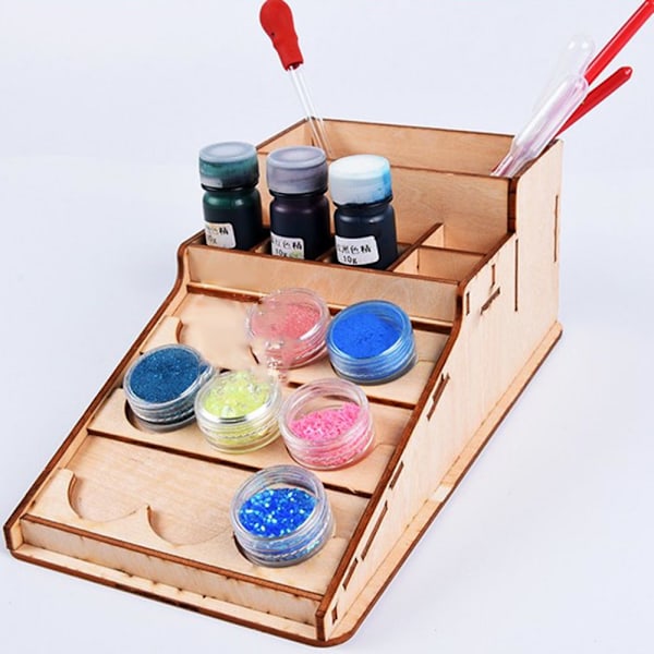 Trä Epoxy Verktygsförvaring Hållare Penslar Ställ Modell Organizer #1