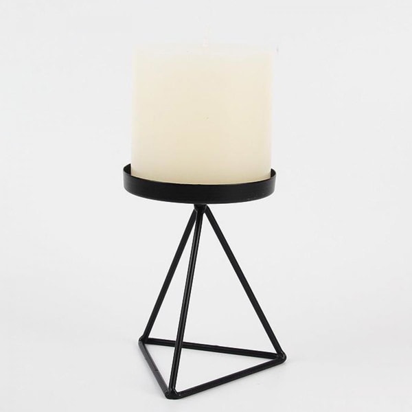Geometrisk ljusstake i järn, ljusstake, badrumsinredning, svart S