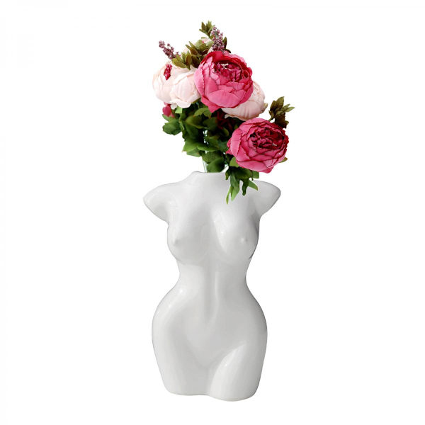 Kvinnlig Kropp Blomvas Kvinnlig Kropp Skulptur Heminredning Gåvor Vit