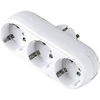 3-veis multippel pluggadapter med vegg-/bordkontakt 16A 250V