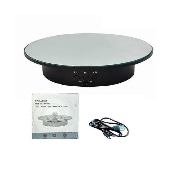 [RM]Rechargeable Automatic Rotating Jewelry Display Video Electric Turntable Panoramic Dis.
