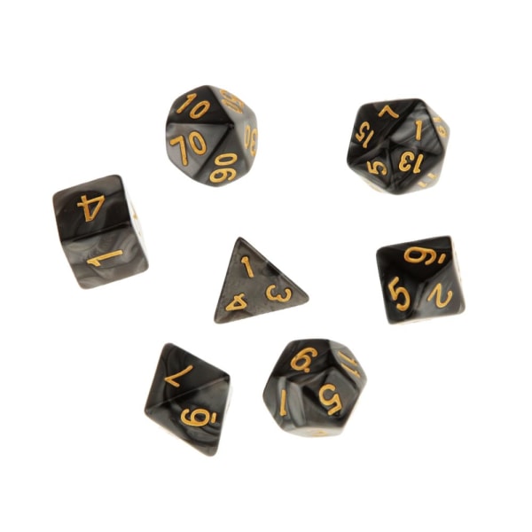 7x polyedriska tärningar för dungeons and dragons bordsspel + tärningskopp #3