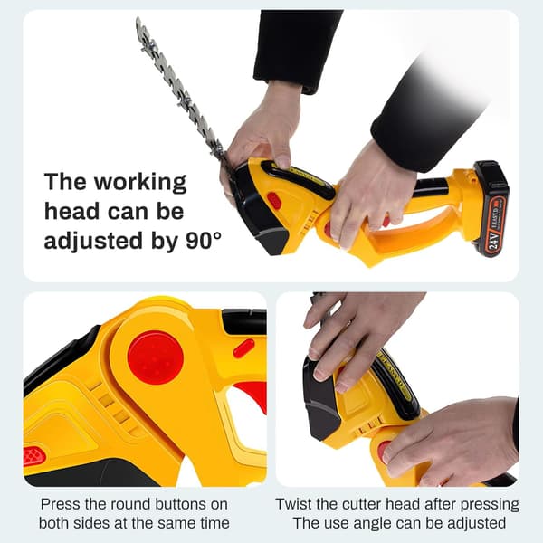 [RM] Electric Hedge Trimmer, 24 Volt Cordless Electric Pruning Shears, Lightweight Pruning Shears for Cutting and Mowing