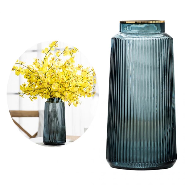 Glasvas Blomsterdisplay Bordsdekoration Hydroponiska Vaser Blå 25cm