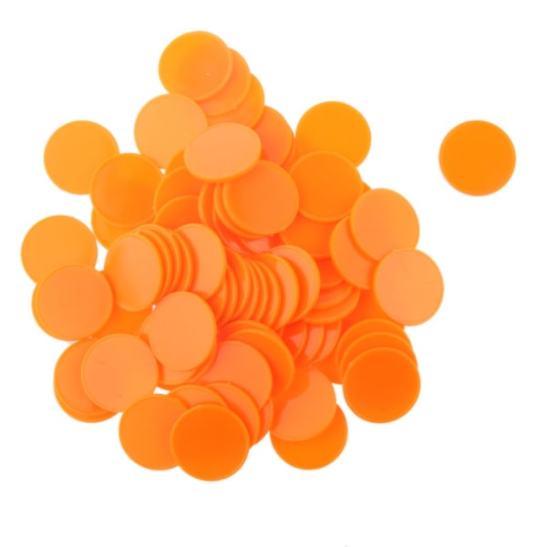 100x 25 Mm Plast Casino Pokermarker Bingo Markörer Token Leksak Gift Orange