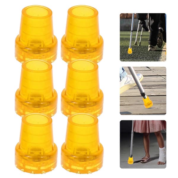 Kryckdyna Trä Kryckspets Gummidyna för Käpptillbehör 6st Orange