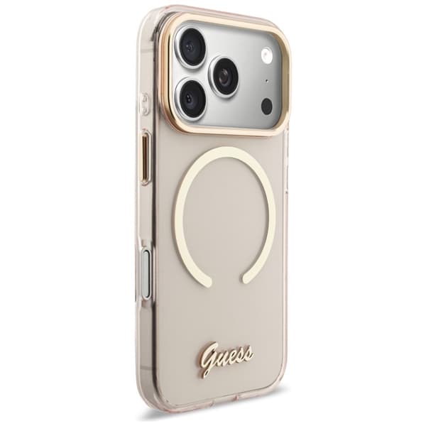 [RM]Guess Mobile Case For iPhone 17 Pro Max MagSafe IML Gradient Script Metal - Pink Rosa 120