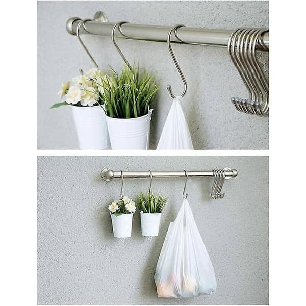 20-pack 9 cm S-formade krokar för kök, badrum, sovrum och kontor (silver), Lilaris