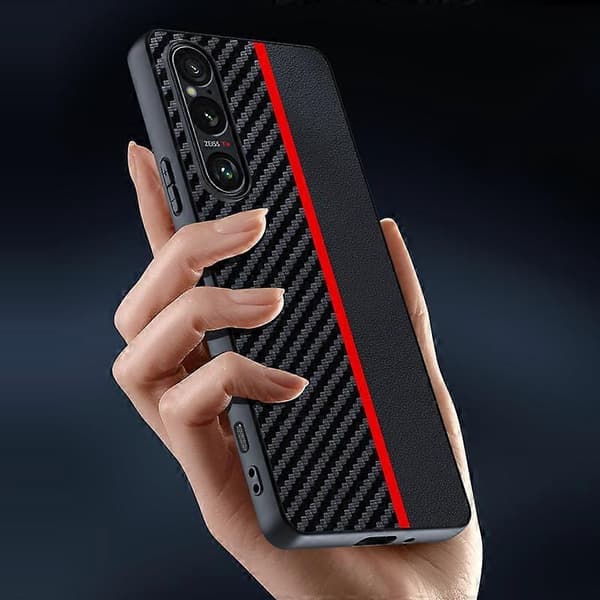[RM] Ultratunt mobilskal med kolfibertextur Black Blue For Sony Xperia 1 VI