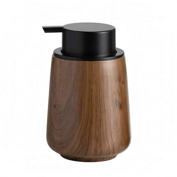 Elegant marmor badeværelsestilbehør salviegrøn sæbedispenser sæt med bakke tilføjer stil til rummet dark wood grain