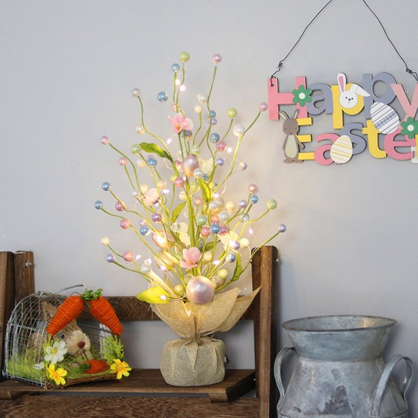 Kreativ Påskstil Mini Träd Lampa Vacker Realistisk Plast LED Mini Trädlampa för Hemmet 1