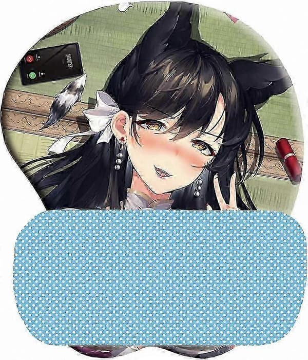 Azur Lane Anime Musemåtte med Håndledsstøtte, Ergonomisk Gel Musemåtte til PC-Gaming og Kontor