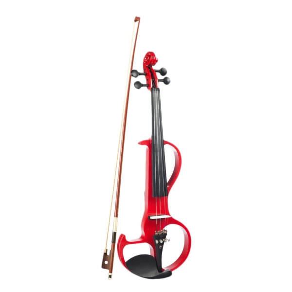 Set med 4/4 Full Size Silent Electric Violin Handsnidad Maple Wood Body