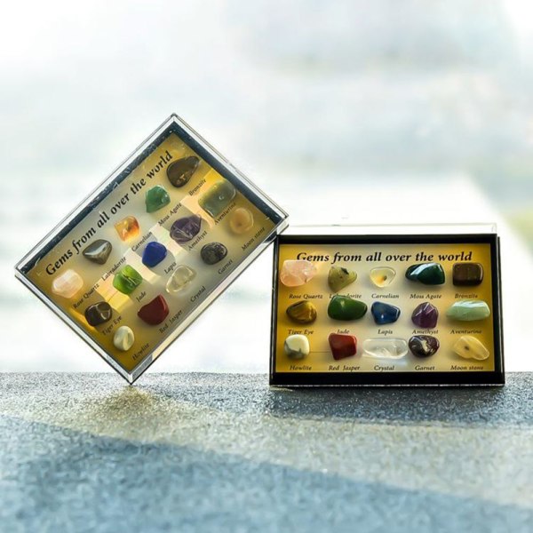 Gemstone Collection Box (15 mineralbitar)