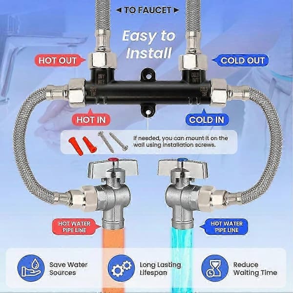 595926 Solid kopparsensorventil, för Watts Premier 500800/500805 & Grundfos Up Comfort Series Black