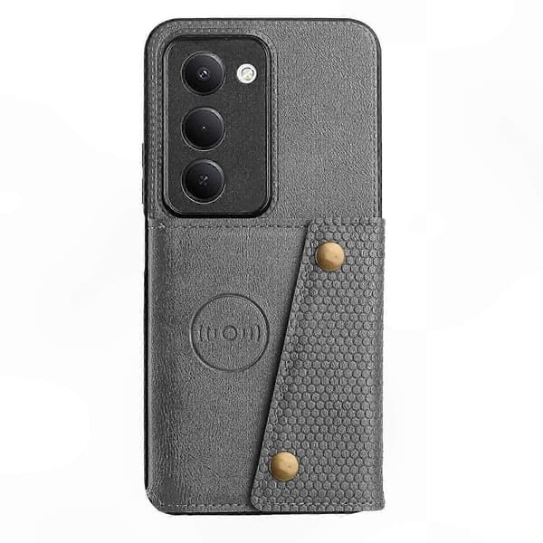 Læder TPU Telefoncover med Kortpladser og Støttefod til 15 5G (EU) 171mm Model