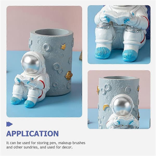 Astronaut Pennholder Pennelagring Skrivebordsorganisator Borddekorasjon Multi Multi 11.5X9cm