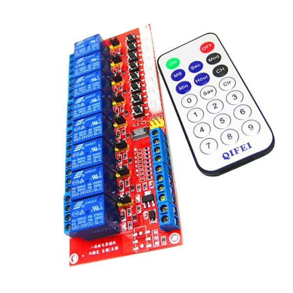 Kanalrelämodul styrkort med fjärrkontroll för Arduino 12V