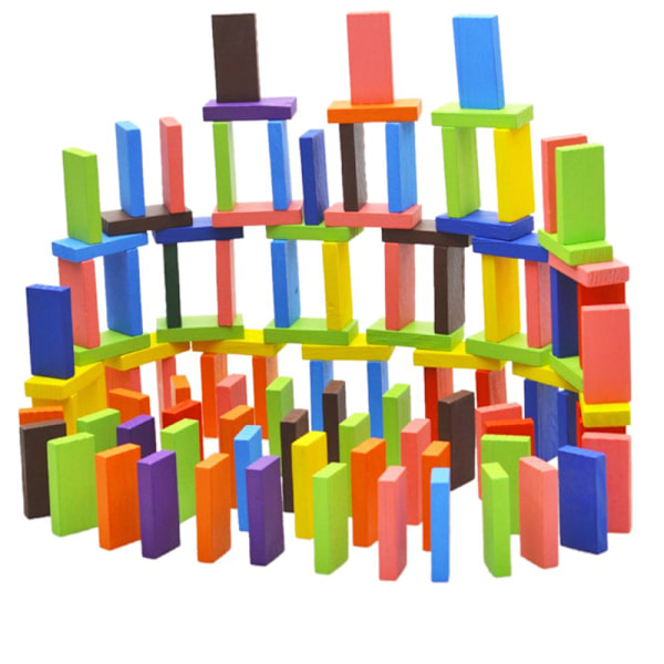 Leksak för barn, Domino Spel Leksak, Träleksak, Domino leksak, Färgglada Dominobrickor, konstruktionsspel, barn Domino, Domino, träleksak, Trä Domino