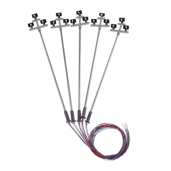 5 st Mini Järnvägsmodell, LED Järnvägslampa, Gatubelysning HO 1:87 Skala C