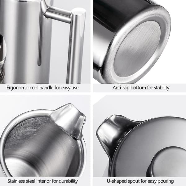 [RM]350ml/800ml/1000ml Dobbeltisoleret stempelkande i rustfrit stål 1000 ml