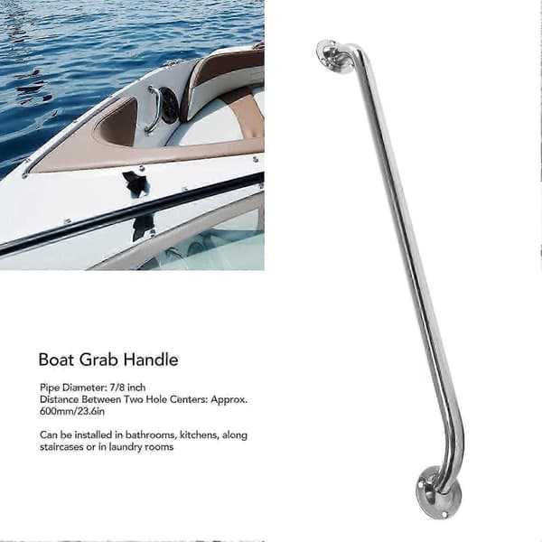 600 mm bådgreb i rustfrit stål, rustfrit, alsidigt, robust, poleret gribestang til både, yachter, autocampere