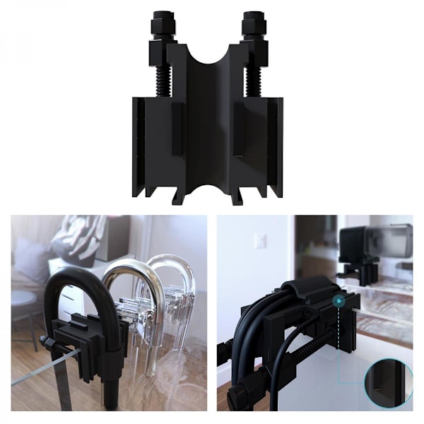 Akvarium Tank Vattenslang Klämma Fästklämma Fast Fäste Hängare Svart
