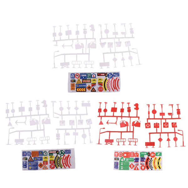 28 st/pack Plast Trafikskyltar Miniatyrvägskylt Barn Pedagogisk Toy One