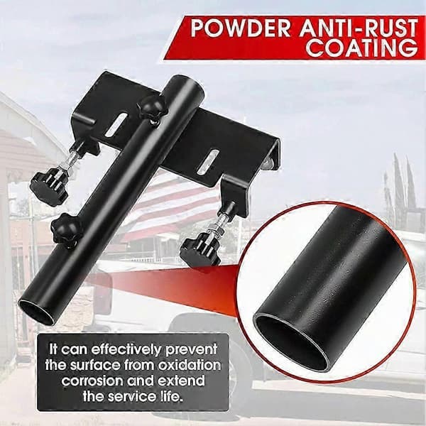 Lastebil Flaggstangfeste Holder Universal for Pickup-plan INGEN Boring Nødvendig, Opptil 1,2 tommer Flaggstang