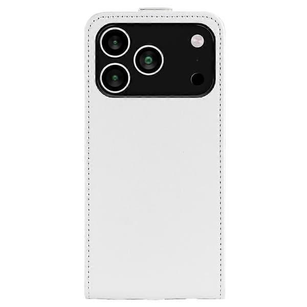 Kompatibelt fodral för iPhone 17 Pro med kortfack, vertikalt läderfodral White
