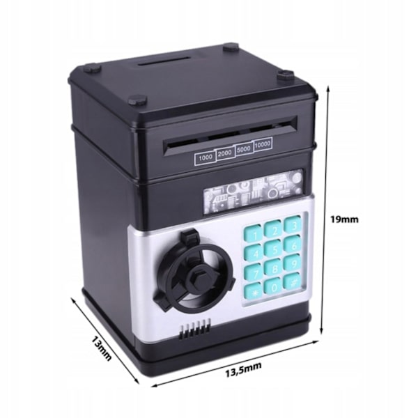 Electronic Piggy Bank for Children: ATM with Secure PIN Code and Coin Reader