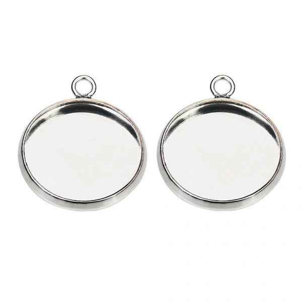 20 st Smyckesbrickor Cabochonhållare Silver Cameo Smycken Innerdiameter Storlek 10 mm