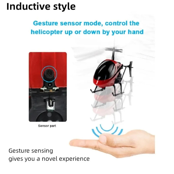Mini Fjärrkontroll RC Helikoptrar Drönarleksaker Induktionssvävande Säker Falltålig red