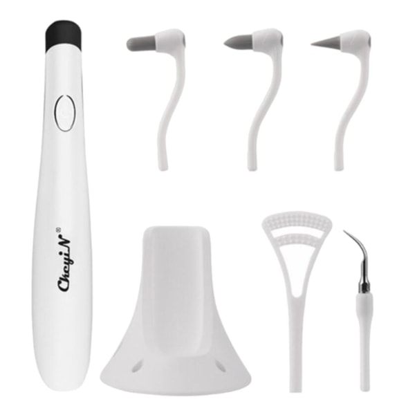 Sonic LED Oral Irrigator Skönhetsrengörare Verktyg Svart (Transparent Tand + Fem Huvuden)