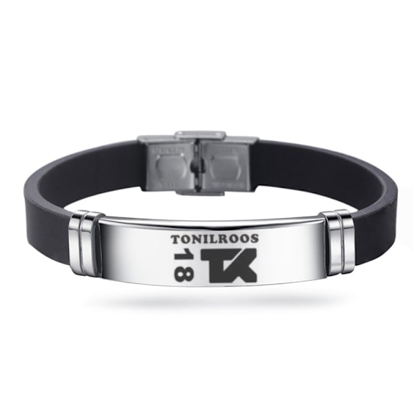 Fotbollsklubb Sport Silikonarmband Justerbart Armband i Rostfritt Stål *2st Tony Cross