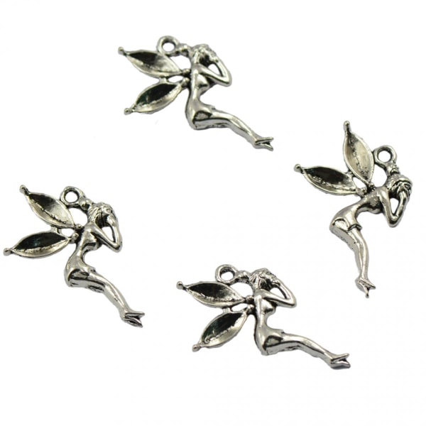 30 st Vintage Fairy Angel hänge smycken gör antik silverfärg
