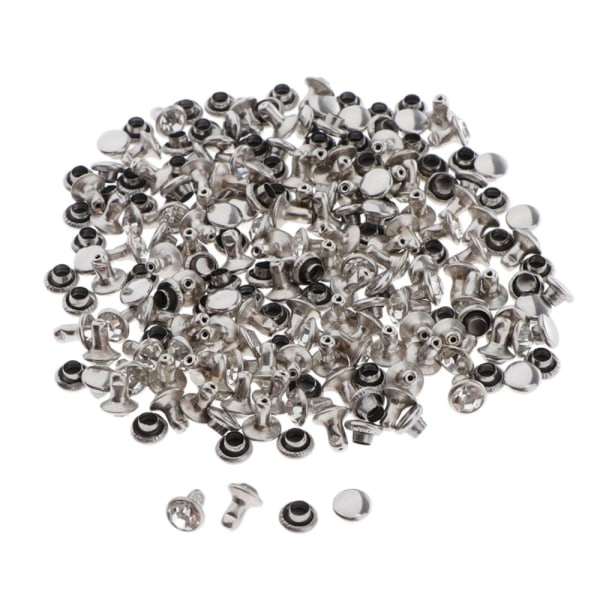 100 st Tryckknappar Läderhantverk För Klädtillbehör Silver 8mm