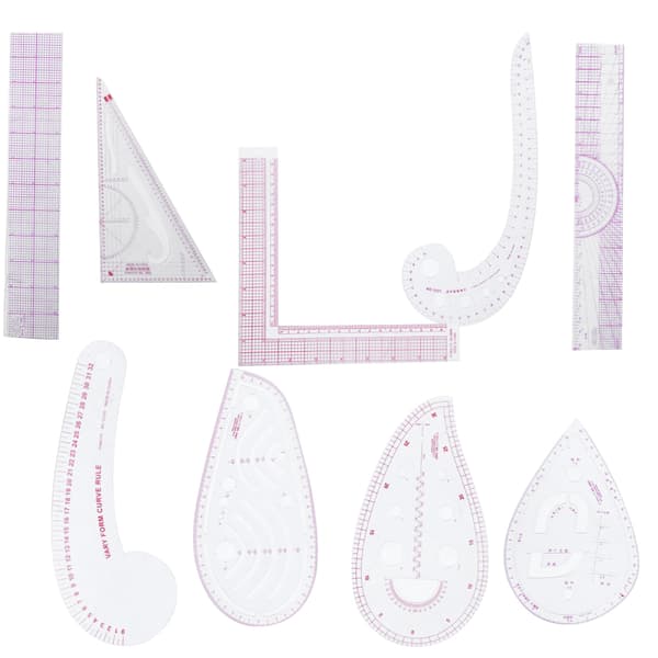 [RM]9-piece sewing ruler set, multifunctional curve stick tailor measuring accessories 0.2